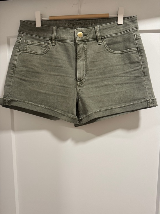 American Eagle Outfitters Pants - American Eagle Outfitters Olive Green Denim Short Shorts